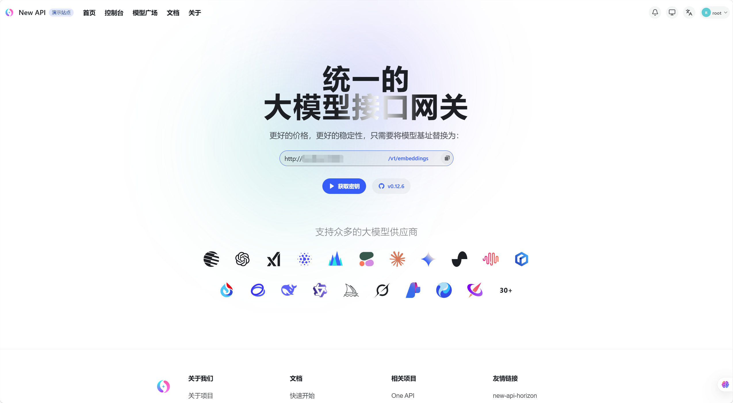 首页 API 地址复制区域